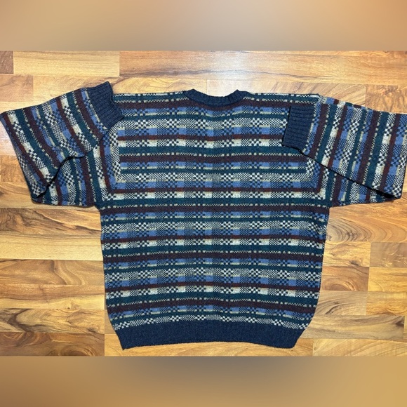 Club Room Blue Striped Crewneck Sweater - Picture 2 of 5